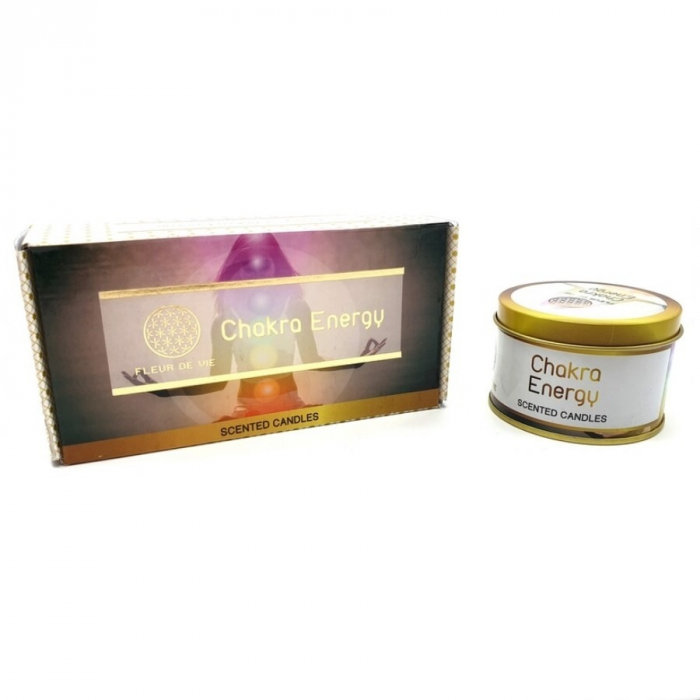 Bougies "Chakra Energy", naturelles et éthiques avec double mèche. Kit énergétique chakra, affirmations et rituel mantra du matin.