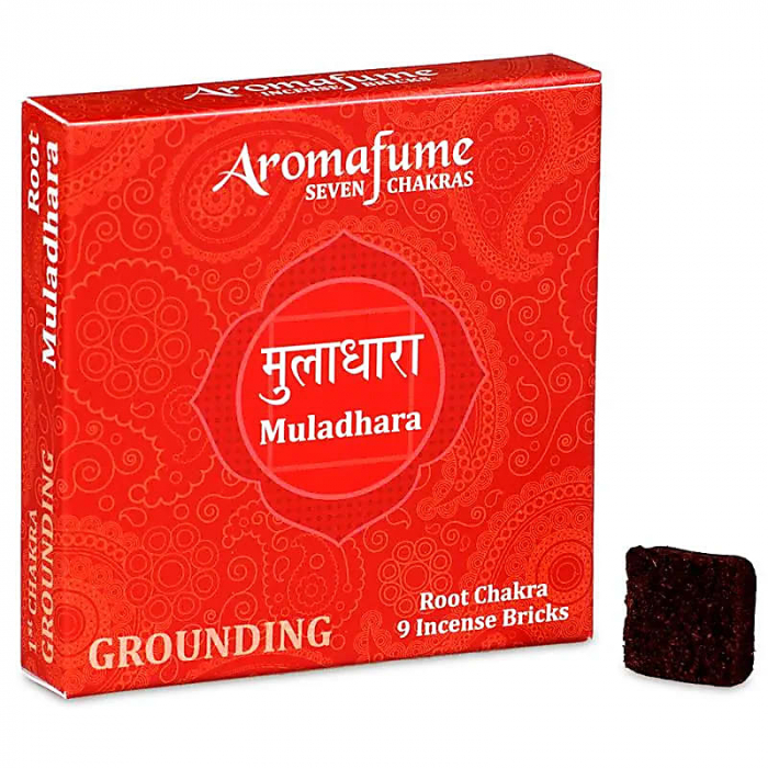 Paquet de briques d'encens Aromafume 1° chakra - Racine - Muladhara. Kit énergétique chakra, affirmations et rituel mantra du matin.