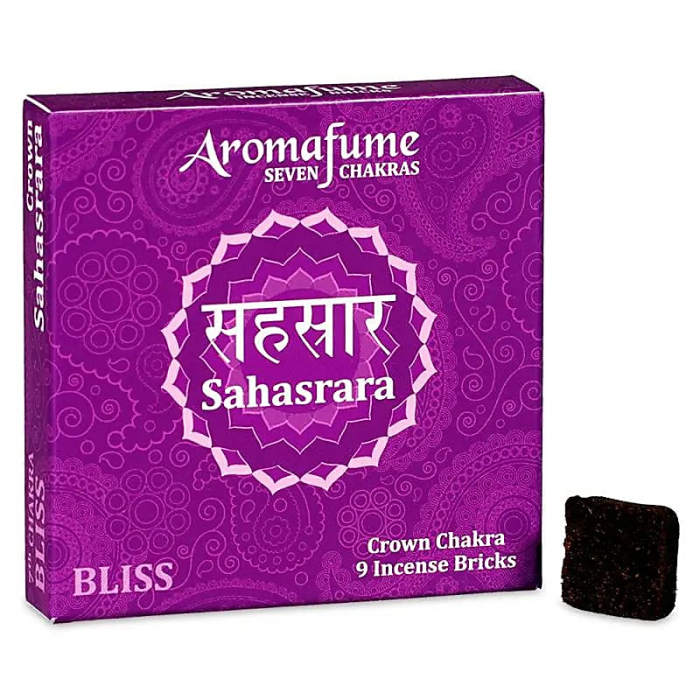 Paquet de briques d'encens Aromafume 7° chakra - Couronne- Sahasrara. Kit énergétique chakra, affirmations et rituel mantra du matin.