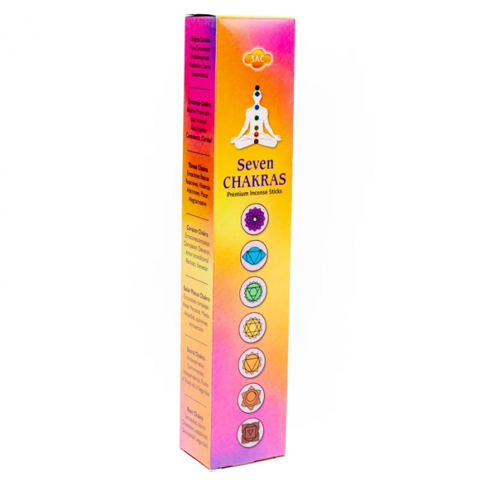 Kit Chakra Peps, vibrant pour réaligner tes chakras : 7 encens, un porte-encens coloré et des drapeaux tibétains sacrés. Energie et style garantis. Kit énergétique chakra, affirmations et rituel mantra du matin.