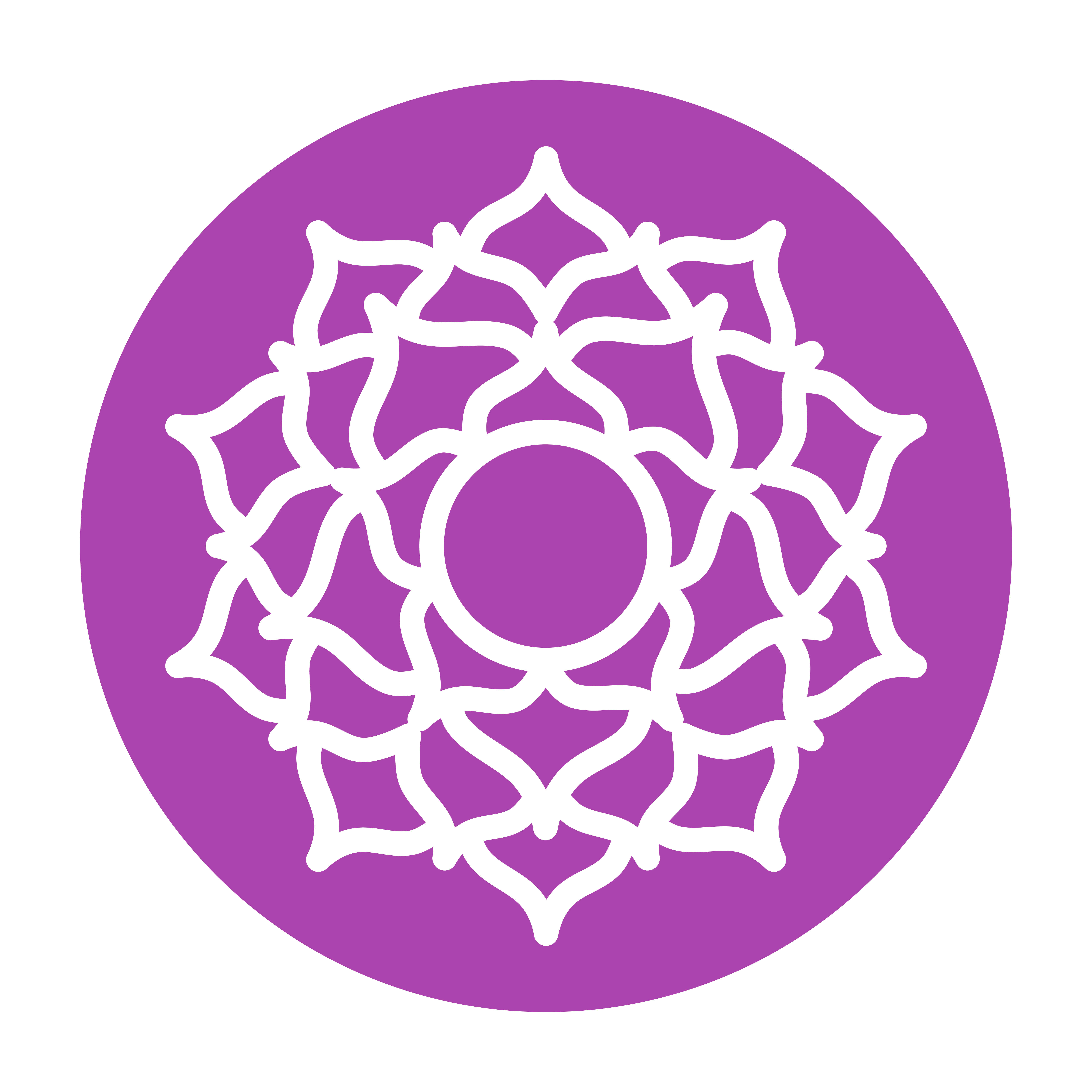 Symbole violet clair du chakra couronne Sahasrara, relié à la spiritualité, la conscience et l’unité. Un chakra pour se reconnecter à soi et à l’univers.