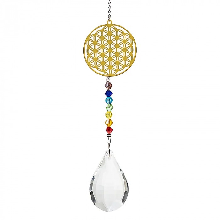 Cristal Fleur de Vie, un puissant symbole sacré qui harmonise les énergies et apporte équilibre spirituel à votre environnement. Décoration énergétique. Kit énergétique chakra, affirmations et rituel mantra du matin.