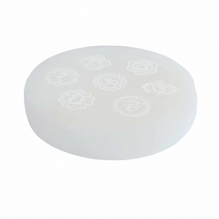 Plaque Sélénite de Rechargement 7 chakras, idéale pour recharger et purifier vos pierres. Décoration et rechargement énergétique de votre espace spirituel.