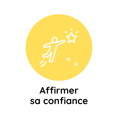 Illustration du chakra Manipura : un personnage touchant une étoile, sur fond jaune, symbolisant la confiance en soi et l’énergie du plexus solaire pour ouvrir ses chakras..
