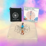 Kit Harmoniser ses Chakras avec grille de crital, pierres naturelles et sac de rangement pour harmoniser tes énergies