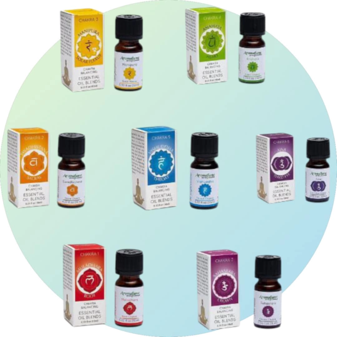 Huiles essentielles pour chakras alignés – synergies naturelles par couleur pour harmoniser l’énergie des 7 chakras.
