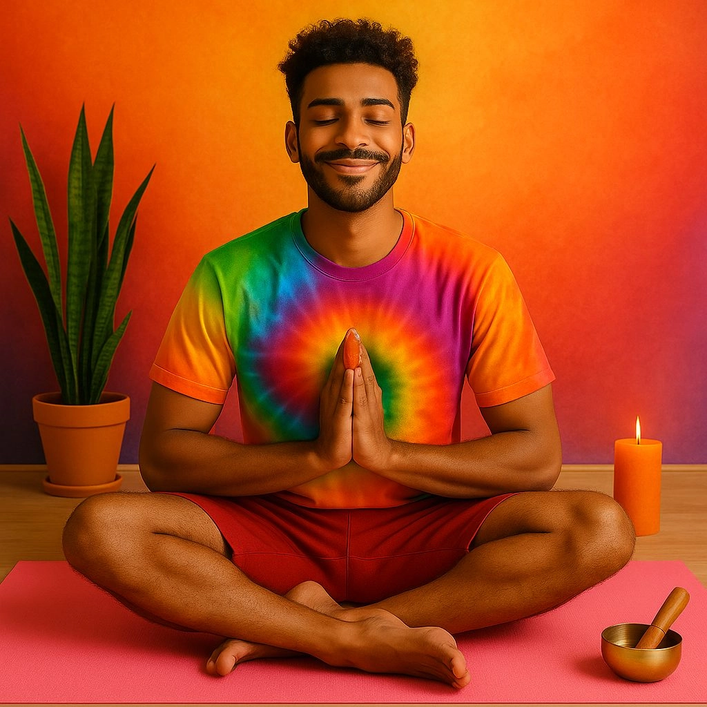 ChatGPT Image 1 juin 2025, 14_42_17 Femme en méditation avec les 7 chakras colorés activés – illustration pour ouvrir ses chakras naturellement grâce aux kits Chakras Tonics