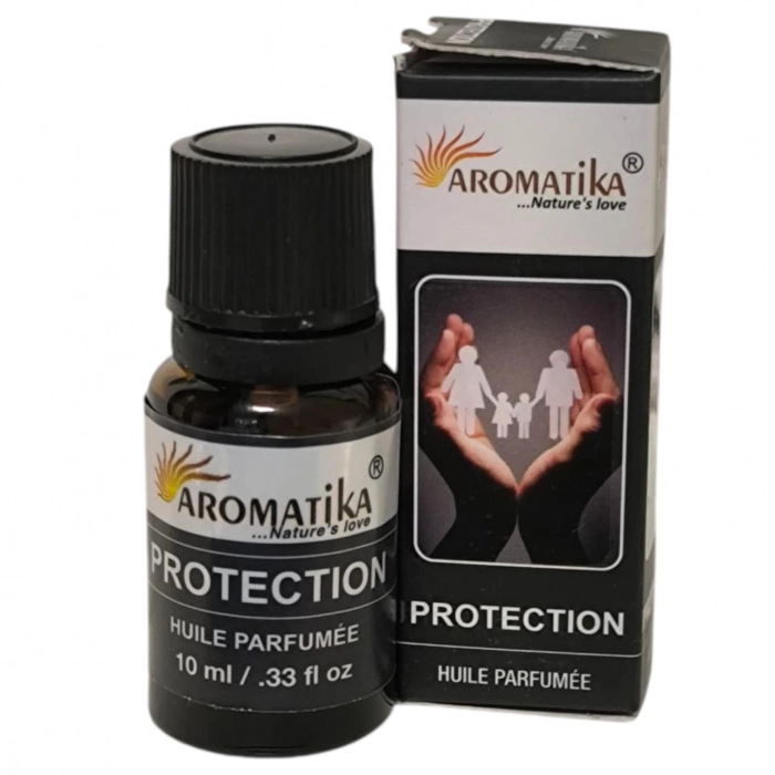 Flacon d’huile Aromatika Protection de la Famille – rituel chakra racine.