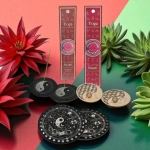 Kit Yin Yang starter avec encens Shakti et Shanti, pendules chakras racine et cœur, tapis de radiesthésie et accessoires de rituel